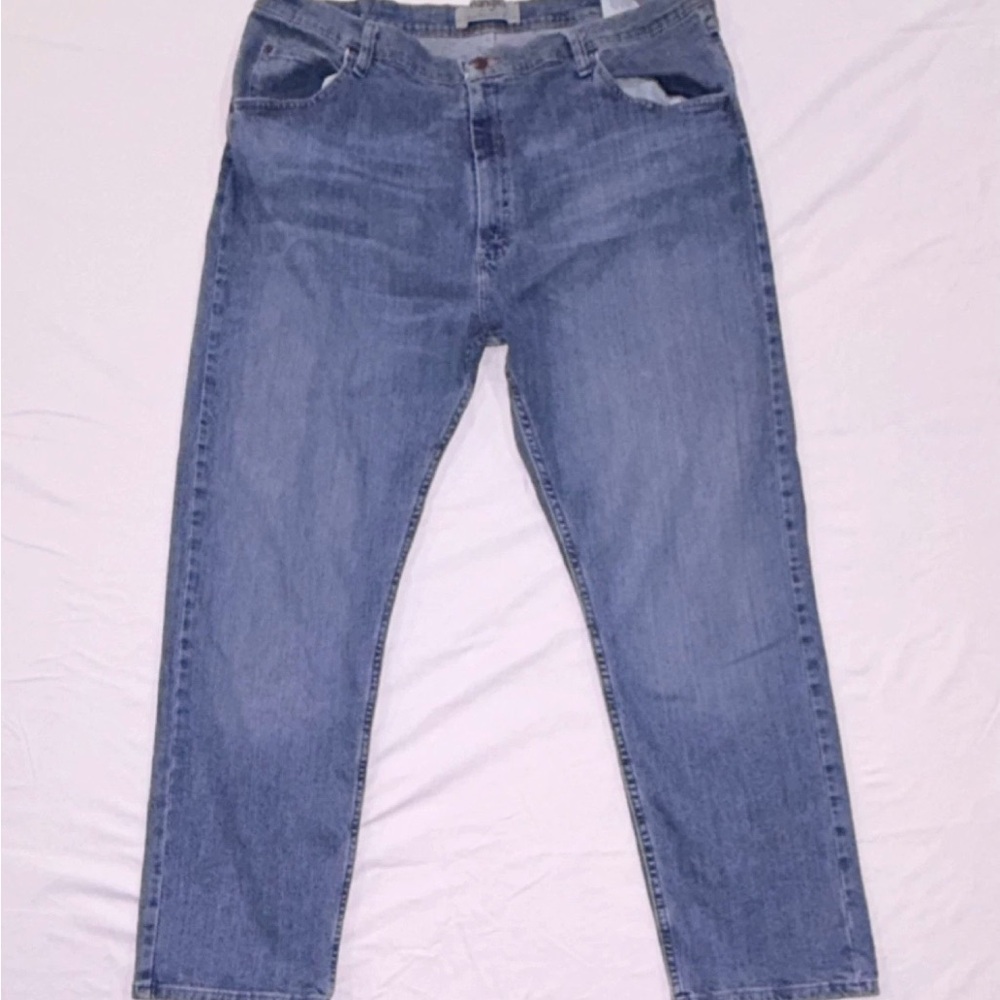 Wrangler Authentics Straight Blue Stretch Denim 5-Pocket Men's Jeans
